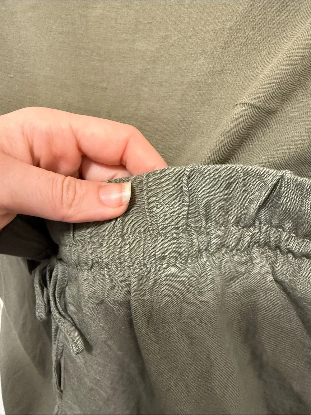 H&M women’s size L Olive Green Maternity Linen blend pants